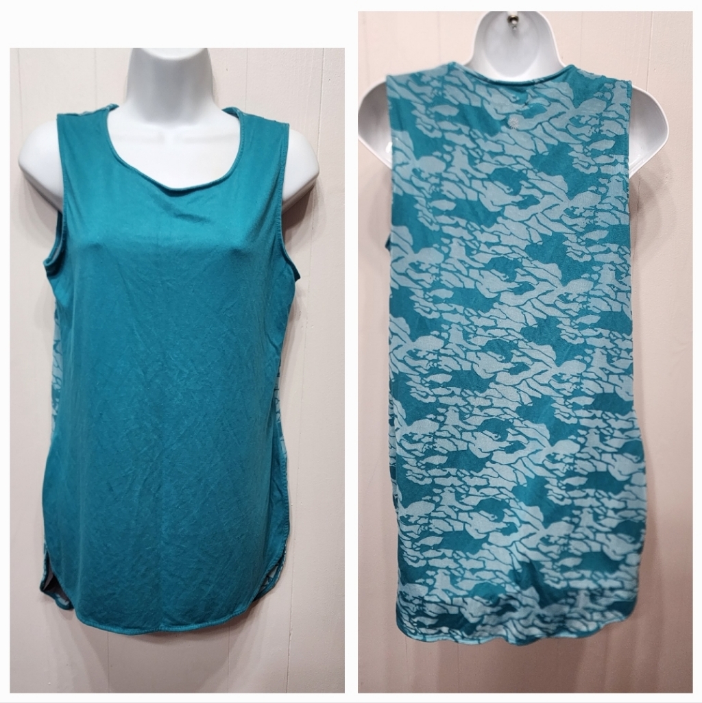 Tangerine Tank Top Small Teal Sleeveless Workout Athletic Summer Casual C162